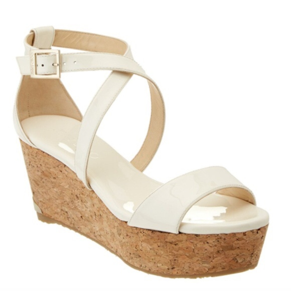 Jimmy Choo Portia 70 White Wedge